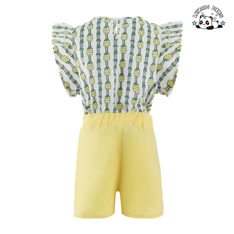 LEZONKIDS - Roupas infantis por atacado sem mangas com estampa de abacaxi para meninas